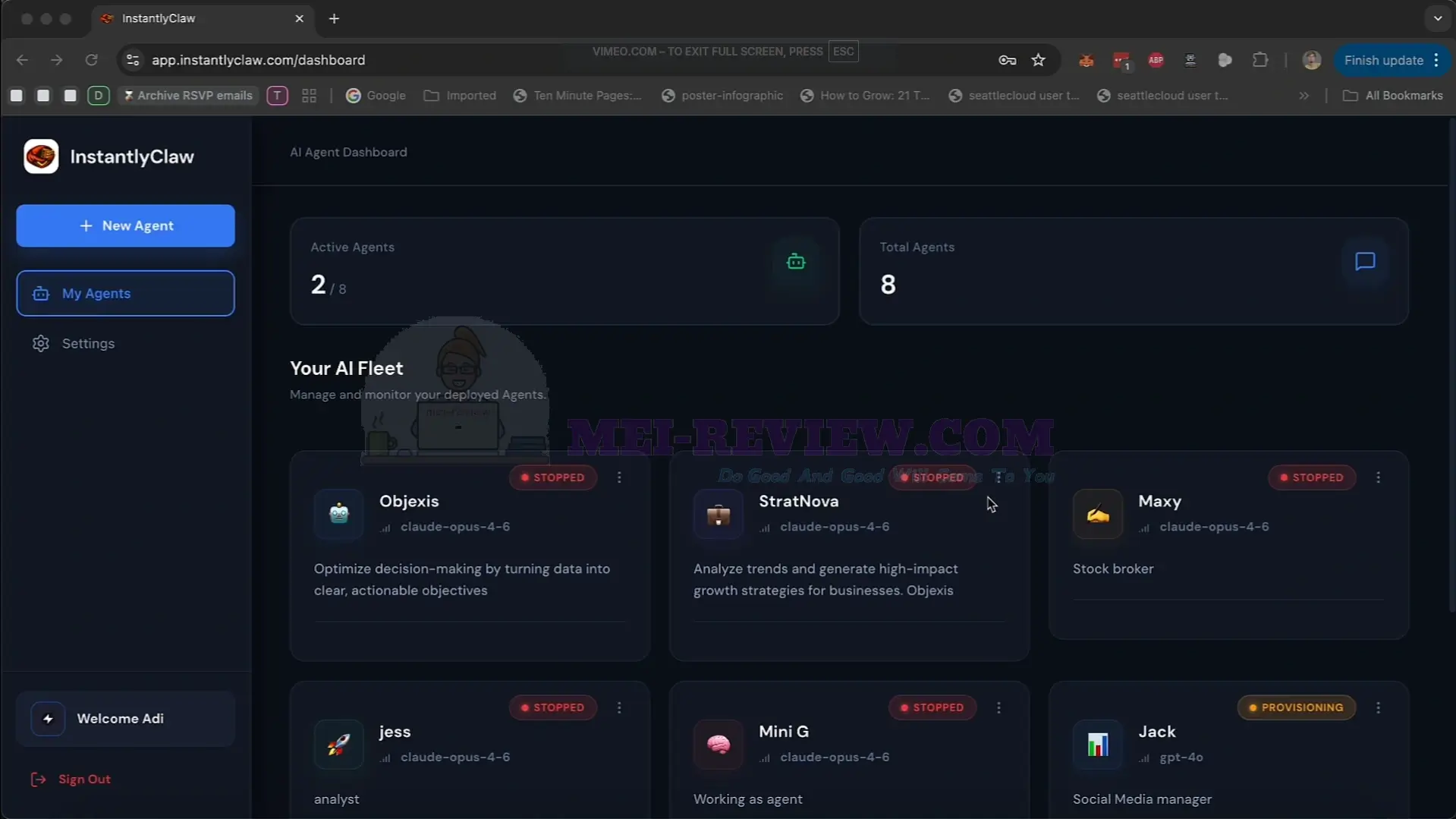 InstantlyClaw-Demo-1-dashboard