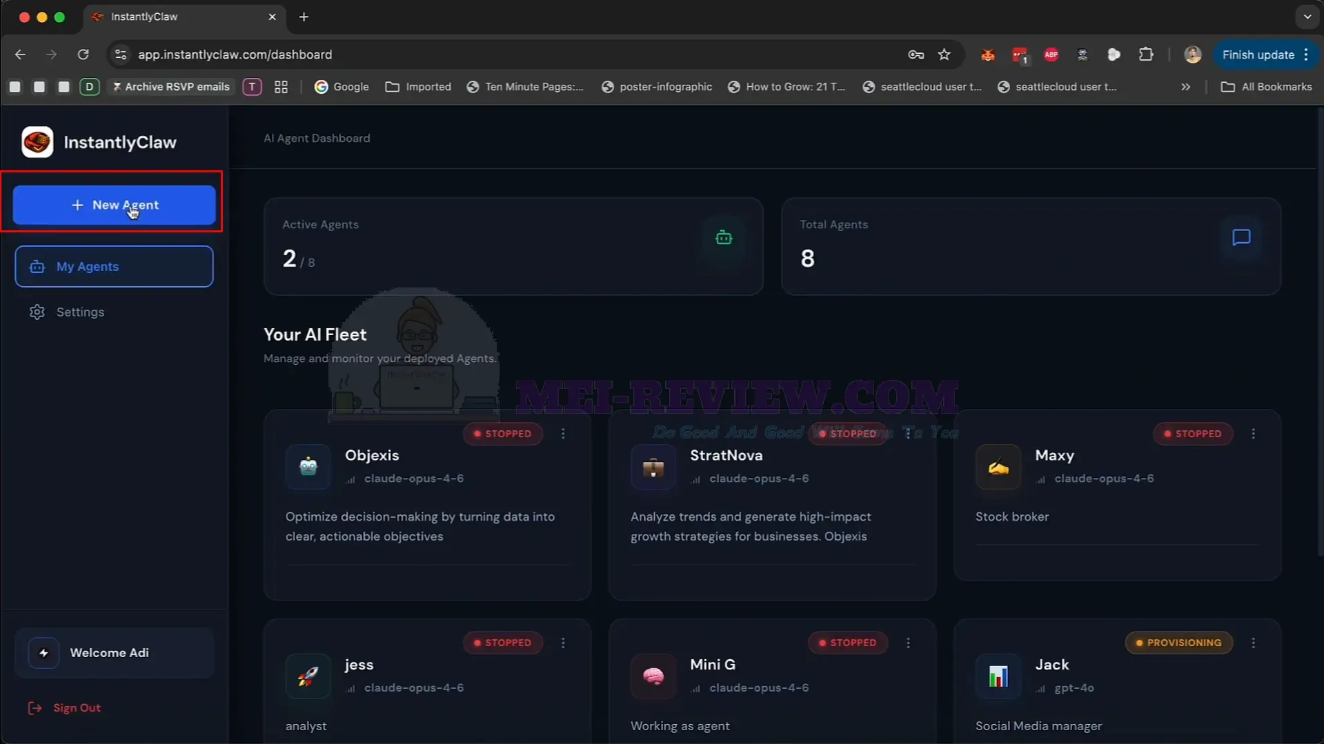InstantlyClaw-Demo-2-new-agent