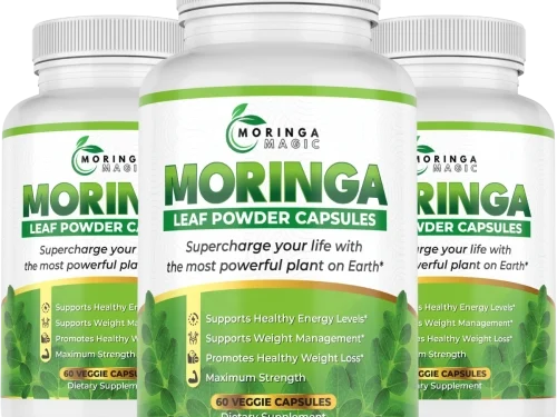 3 Moringa Magic supplement bottles