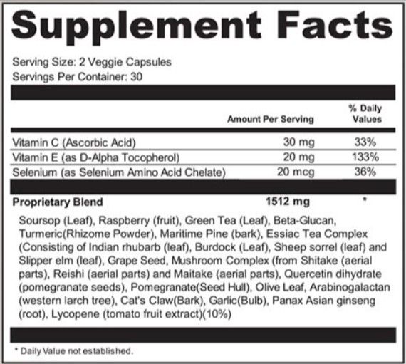 MycoSoothe supplement fact