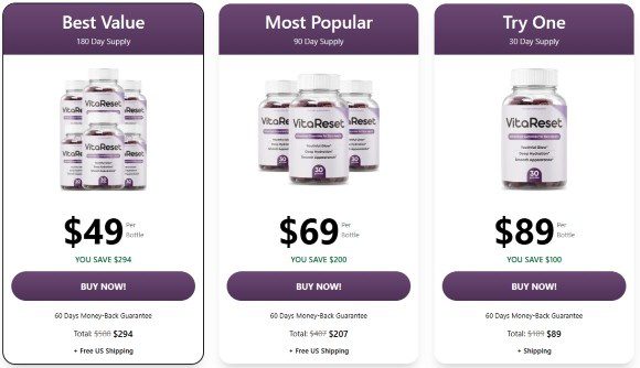 VitaReset-prices