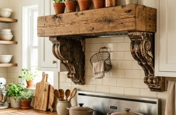 Wood shelf on vent hood 6e47898028