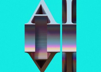 A blue background with the letter m in the middle of it