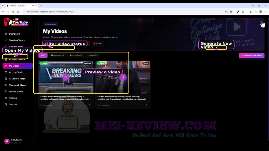 AI-YouTube-Multi-Channel-Builder-demo-10-Review