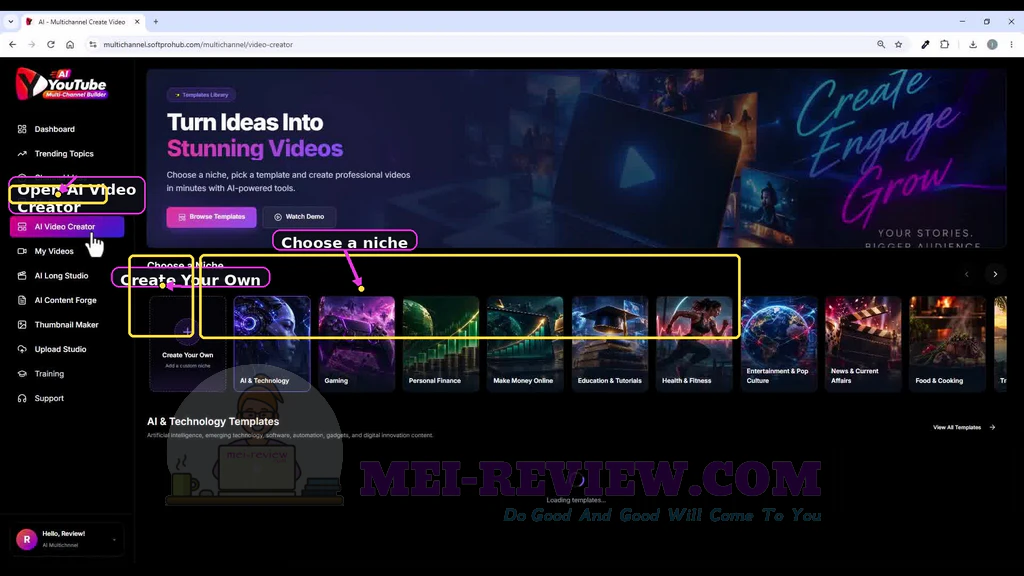 AI-YouTube-Multi-Channel-Builder-demo-6-Niche