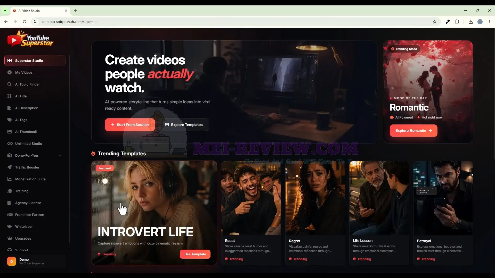 AI-YouTube-SuperStar-Demo-1-dashboard