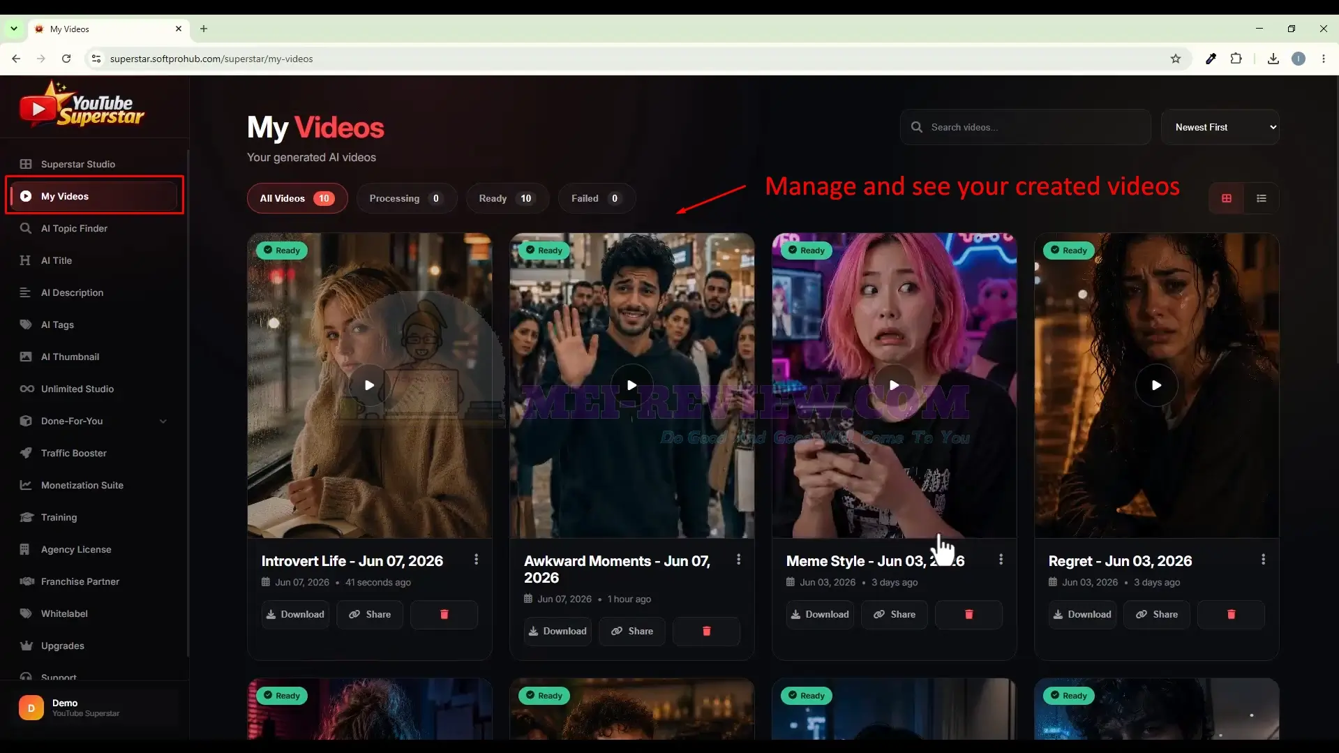 AI-YouTube-SuperStar-Demo-6-manage