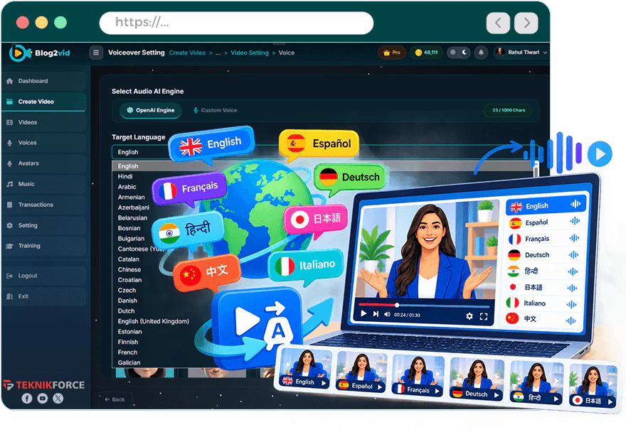 Blog2Vid-feature-11-Language