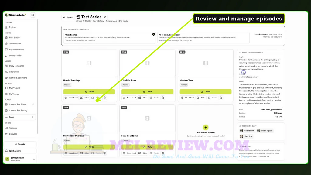 CinemaStudioAI-demo-15-Manage