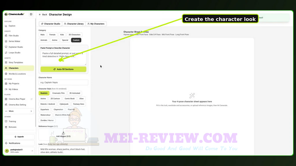 CinemaStudioAI-demo-4-Create