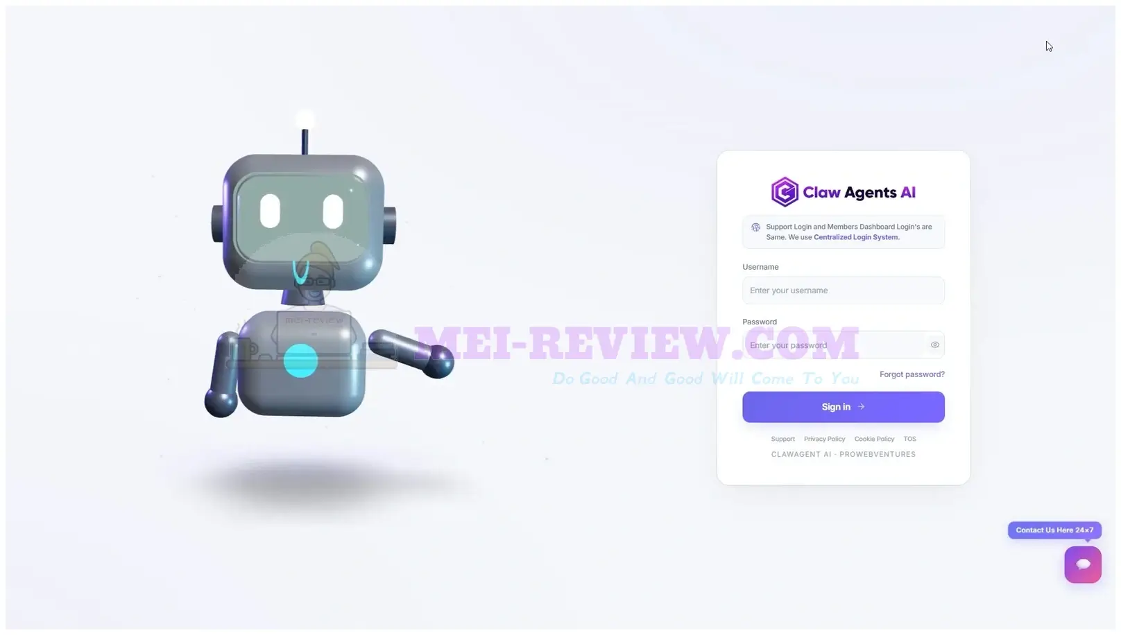 Claw-Agents-AI-Demo-1-login