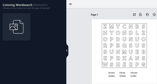 Coloring-Wordsearch-Puzzles-Generator-Step-1-add-puzzle