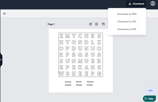 Coloring-Wordsearch-Puzzles-Generator-Step-3-Download