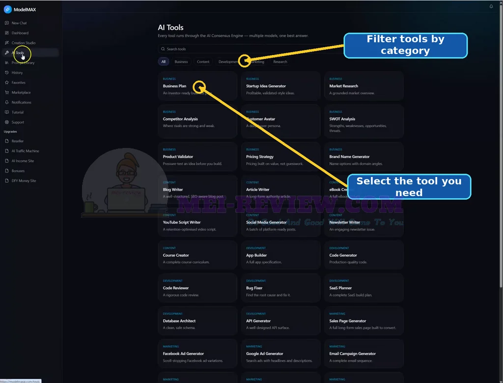 ModelMax-Demo-10-Choose-AI-tool