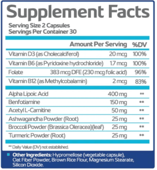 Nerve-Recovery-Max- Supplement-Facts