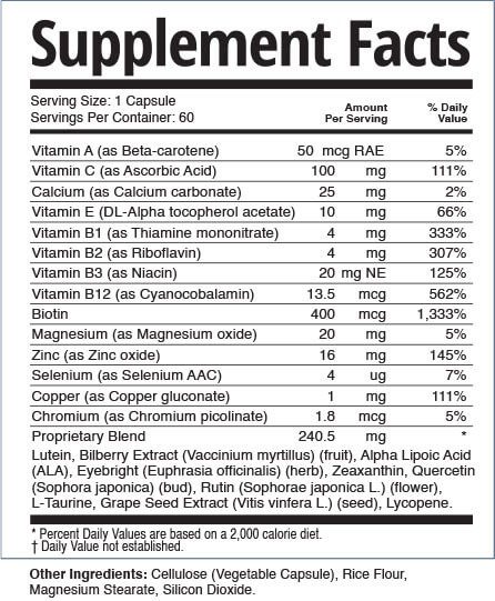 VisioCore-Supplement-Fact