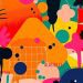 Colorful abstract art featuring bold shapes and vibrant colors.