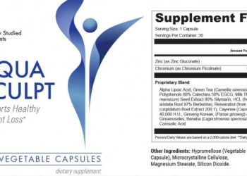 aquasculpt ingredients label