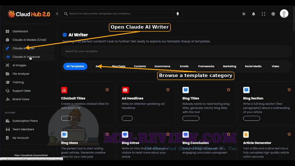 ClaudHub-AI-2-0-demo-9-Writer