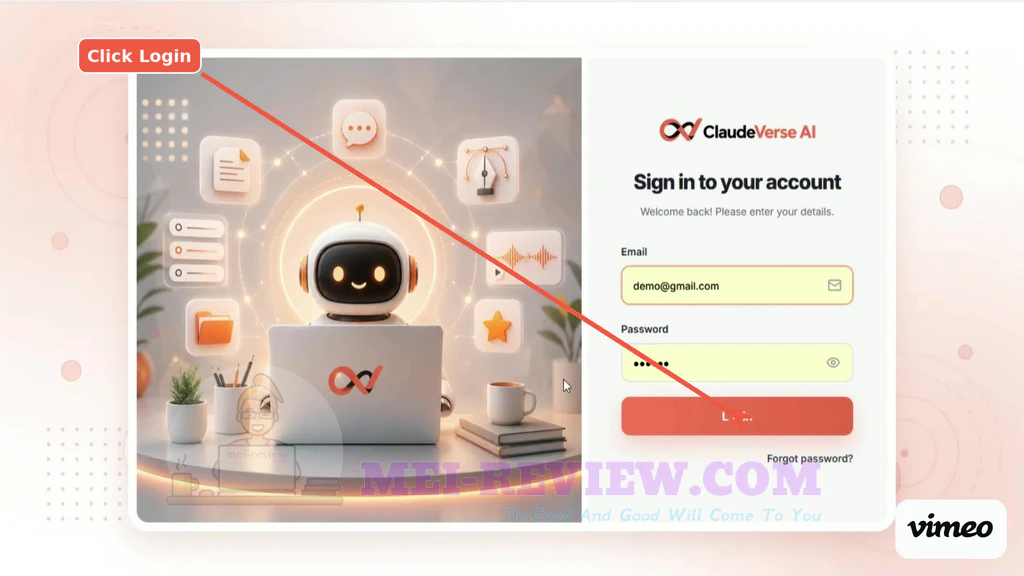 ClaudeVerse-AI-demo-1-login