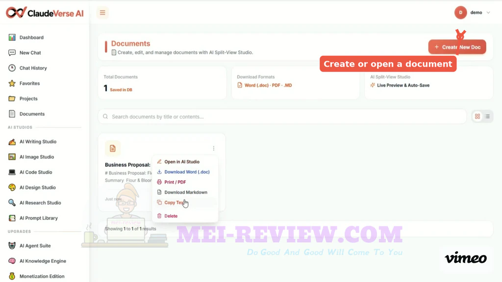 ClaudeVerse-AI-demo-8-Document