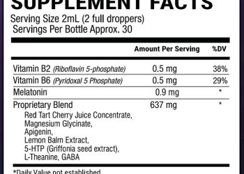 Yu Sleep Ingredients Label